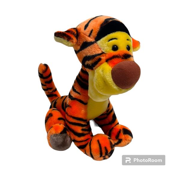 Disney Tigger Seated Plush Doll Stuffed Animal 12" Seated Smiling Tilted Head - Picture 1 of 10
